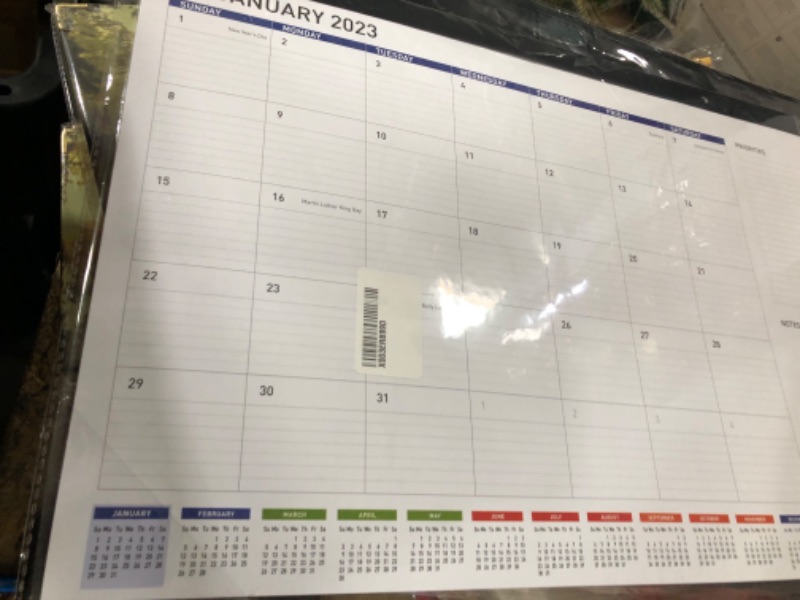 Photo 2 of Desk Calendar 2023 – Large Desk Pad & Wall Calendar for Home, School, and Office - 17" x 12" Monthly Planner Refills Runs Through December 2023 Large White