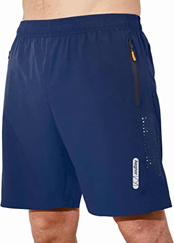 Photo 1 of Aegnor Men's Athletic Shorts with Zipper Pockets Quick Dry Shorts Lightweight Workout Basketball Training Running Gym Shorts (XL)
