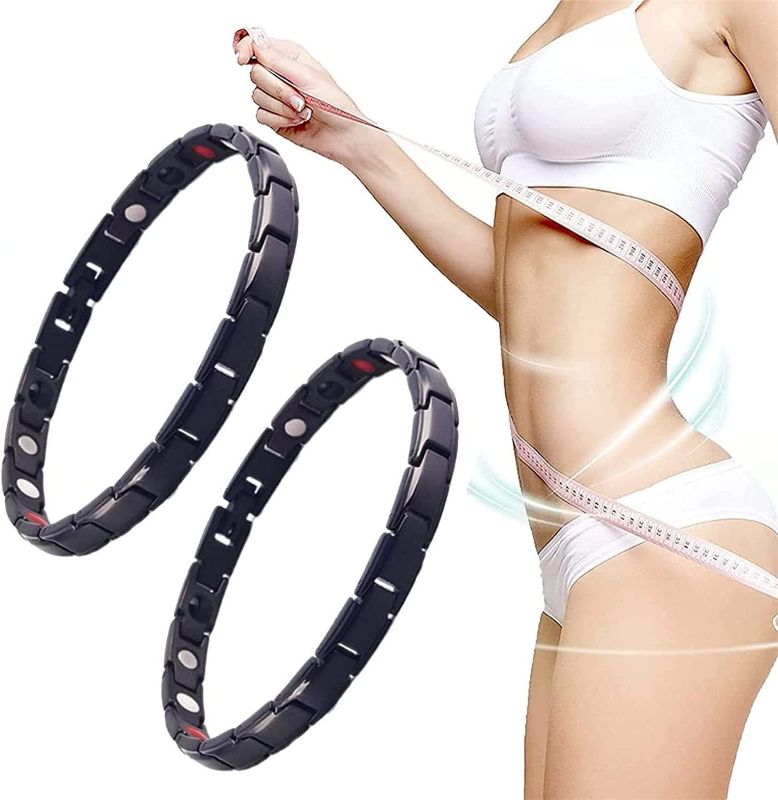 Photo 1 of Magnetic Lymph Detox Bracelet, Magnetic Bracelets for Women, Lymph Detox Magnetic Bracelet, Promotes Blood Circulation (2PCS Black) 2pack 