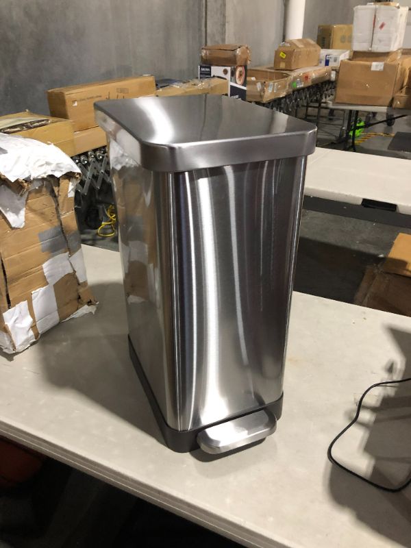 Photo 2 of ***NONFUNCTIONAL - SEE NOTES***
QUALIAZERO 50L/13Gal Heavy Duty Hands-Free Stainless Steel Commercial/Kitchen Step Trash Can