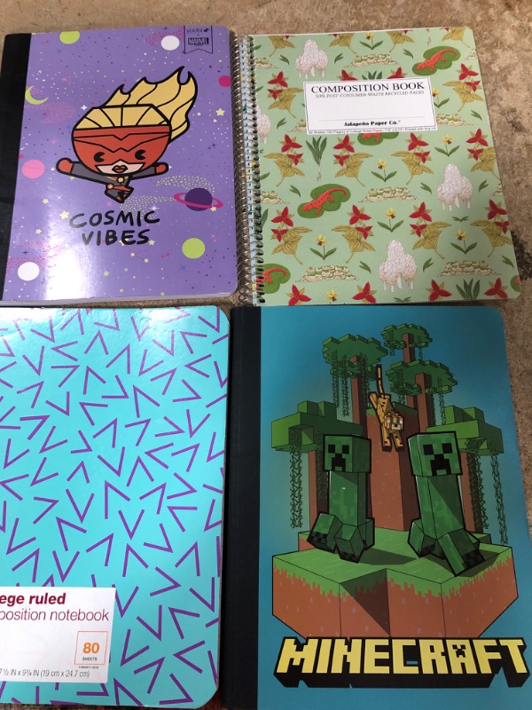 Photo 3 of 10 assorted notebooks all star, osmic vibes, minecraft, and etc.