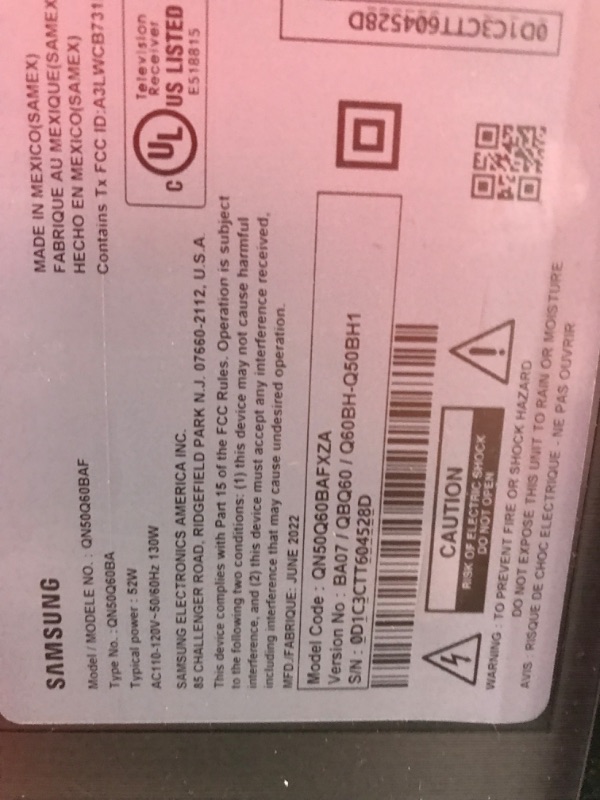 Photo 6 of **CRACKED IN CORNER **SAMSUNG 50-Inch Class QLED Q60B Series - 4K UHD Dual LED Quantum HDR Smart TV with Alexa Built-in (QN50Q60BAFXZA, 2022 Model)
