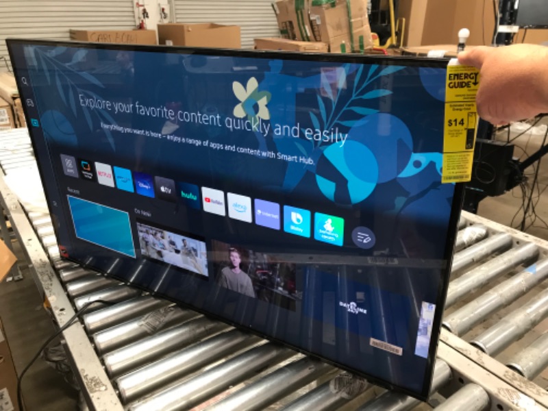 Photo 3 of **LINE ON SCREEN**SAMSUNG 43-Inch Class Crystal UHD CU8000 Series PurColor, Object Tracking Sound Lite, Q-Symphony, Motion Xcelerator, Ultra Slim, Solar Remote, Smart TV with Alexa Built-in (UN43CU8000, 2023 Model)