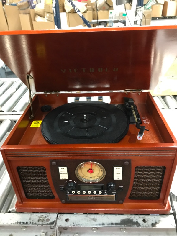 Photo 1 of **PARTS ONLY **** Victrola 8-in-1 Bluetooth Record Player & Multimedia Center, Built-in Stereo Speakers - Turntable, Wireless Music Streaming, Real Wood | Mahogany