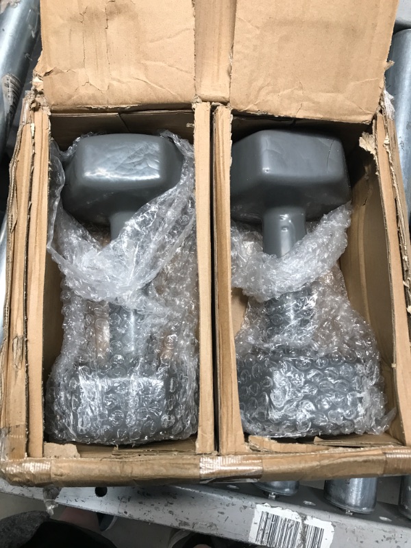 Photo 2 of Amazon Basics Vinyl Coated Hand Weight Dumbbell Pair, Set of 2 Grey 20 lbs Set Dumbbells