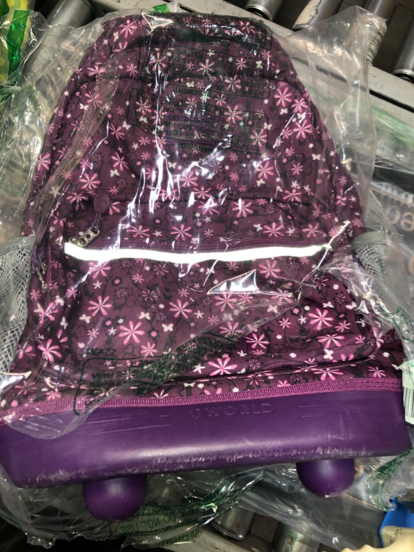 Photo 2 of (SEE NOTES) J World New York Sunrise Rolling Backpack, Garden Purple, One Size 18" Garden Purple