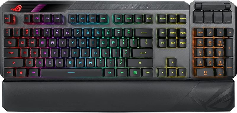 Photo 1 of (SEE NOTES) ASUS ROG Claymore II Wireless Modular Gaming Mechanical Keyboard-Black & ROG Gladius III Wireless Gaming Mouse, Tri-Mode Connectivity with 2.4GHz and Bluetooth LE, Tuned 19,000 DPI Sensor ROG Claymore II (RX Red Switches) Keyboard, Elbow Pad, 