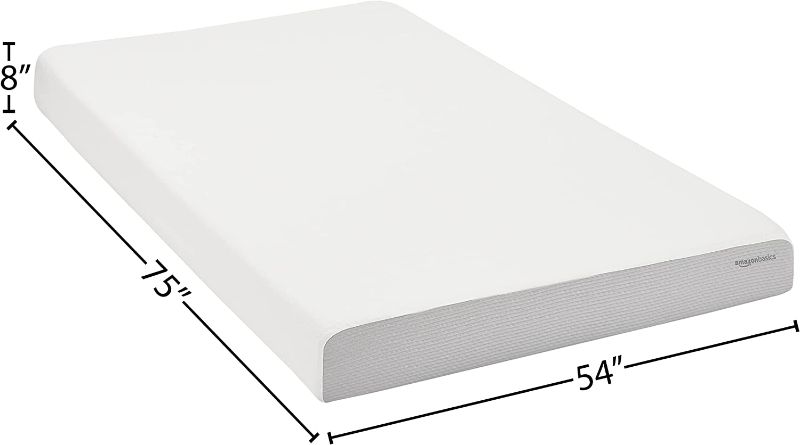 Photo 1 of (BRAND NEW)  Full 8-inch Plush-Feel Amazon Basics Memory Foam Mattress, Soft Plush Feel