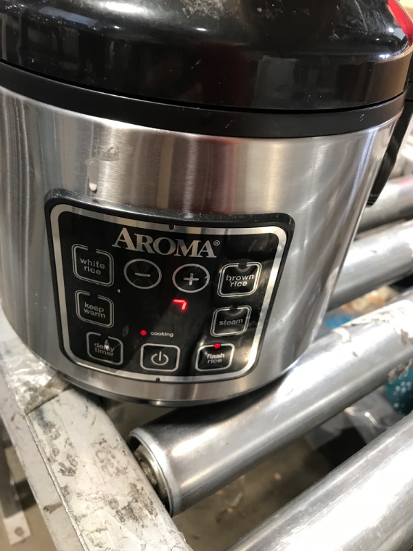 Photo 2 of **USED**  Aroma Housewares ARC-914SBD Digital Cool-Touch Rice Grain Cooker and Food Steamer, Stainless, Silver, 4-Cup (Uncooked) / 8-Cup (Cooked) Basic