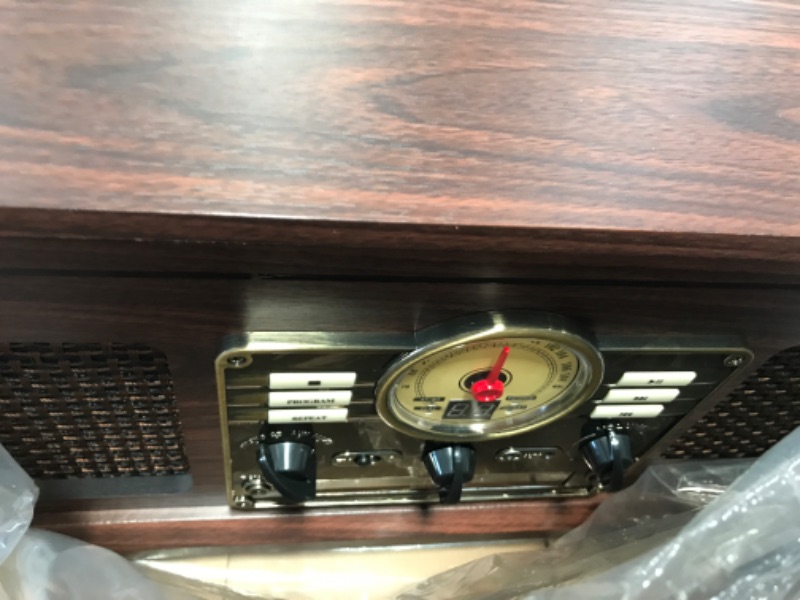 Photo 1 of Victrola Nostalgic 6-in-1 Bluetooth Record Player & Multimedia Center with Built-in Speakers - 3-Speed Turntable, CD & Cassette Player, AM/FM Radio | Wireless Music Streaming | Espresso Espresso Entertainment Center