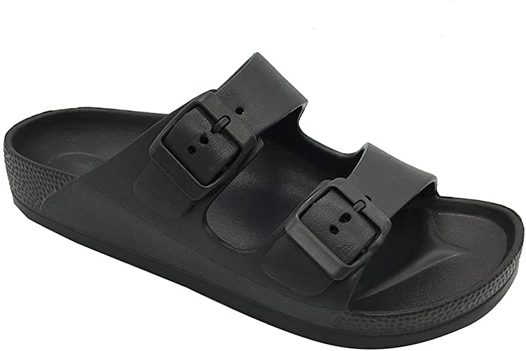 Photo 1 of FUNKYMONKEY Men's Comfort Slides Double Buckle Adjustable EVA Flat Sandals 9