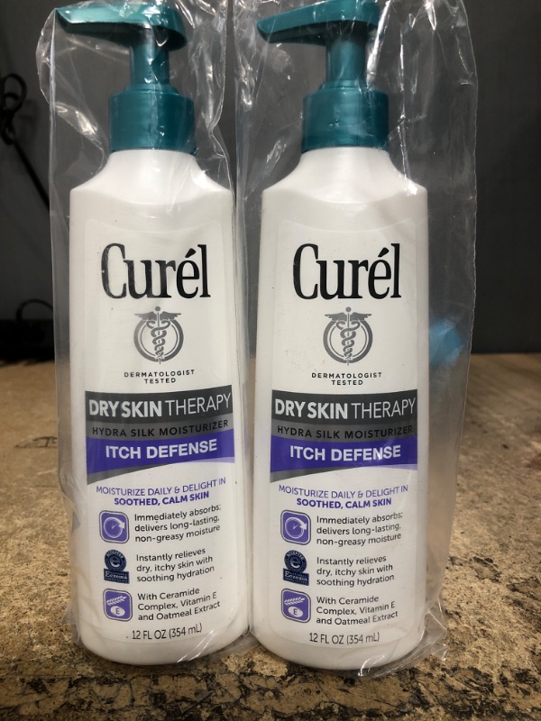 Photo 3 of (2-pack) Curel Extra Dry Skin Therapy Lotion, , Body and Hand Moisturizer, Hydra Silk Hydration with Advanced Ceramide Complex, with Aloe Water, 12 Ounce 12 Ounce Dry Skin Therapy Itch Defense