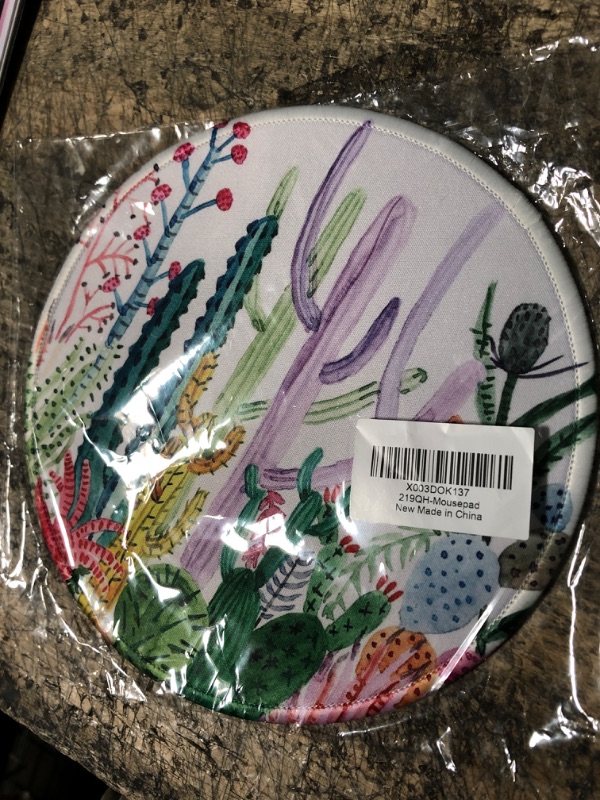 Photo 2 of Watercolor Cacti Succulent Botanical Cactus Small Mouse Pad 7.9x7.9 Inches,Washable Round Cloth Mousepad for Office Laptop Computer,Non-Slip Rubber Base Mouse Pads for Wireless Mouse,Teen Girls Gifts