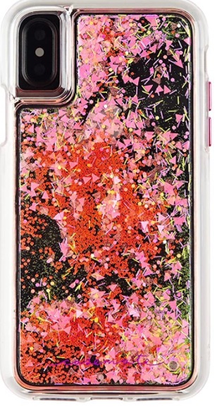 Photo 1 of 2 pack - Case-Mate iPhone X Case - GLOW WATERFALL - Glow in The Dark Cascading Liquid Glitter - Protective Design - Apple iPhone 10 - Pink Glow