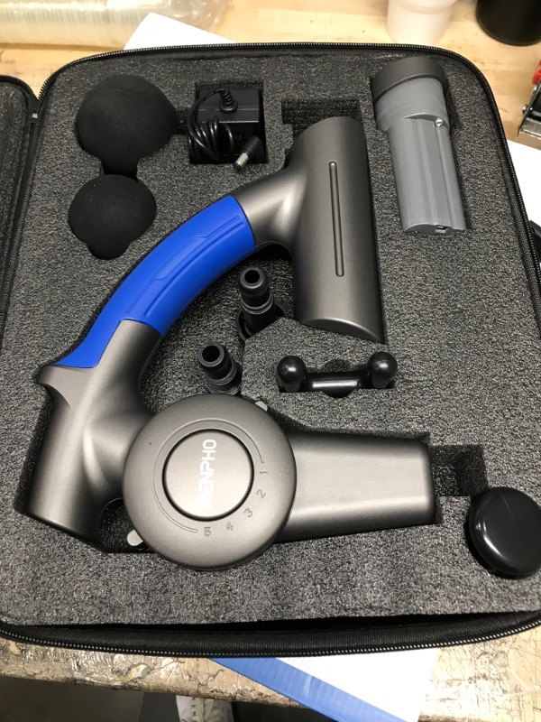 Photo 2 of ***TESTED/ POWERS ON***Renpho R4 Massage Gun with Adjustable Arm, Deep Tissue Massager Gun Easy to Massage Back, Professional Percussion Muscle Massage Gun for Athletes, Portable Electric Sport Massager with Carrying Case