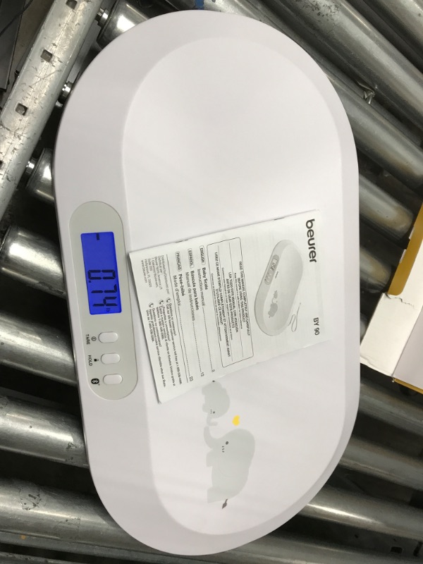 Photo 2 of Beurer BY90 Baby Scale, Pet Scale, Digital, with Measuring Tape, tracking weight with App | For: Infant, Newborn, Toddler /Puppy, Cat - Animals | LCD Display, weighs Lbs/Kg/Oz Highly accurate with Bluetooth/measuring Tape