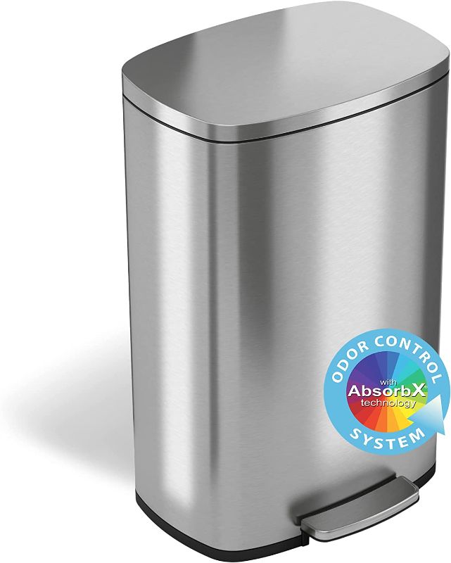 Photo 1 of ***SEE NOTES***
iTouchless SoftStep 13.2 Gallon Step Trash Can SILVER Stainless Steel
