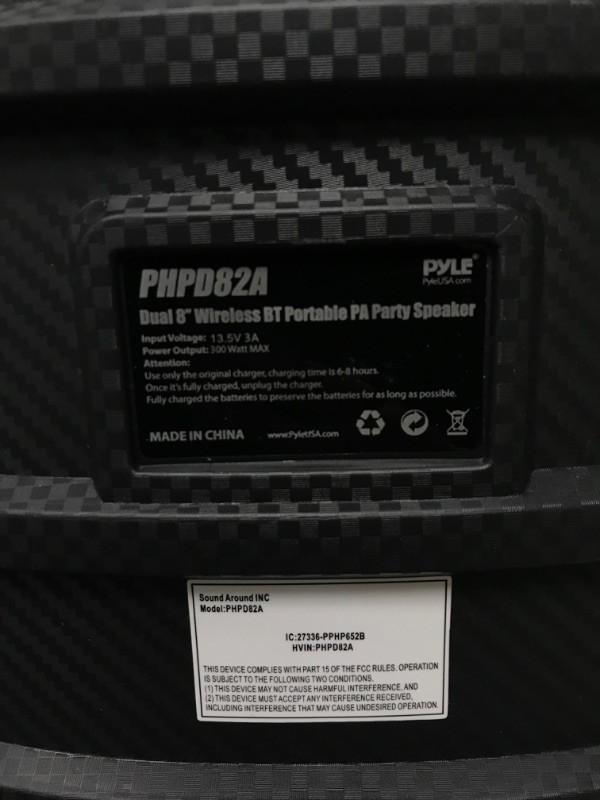 Photo 1 of Bluetooth Portable PA Party Speaker - 600W Dual 8” Rechargeable Indoor/Outdoor BT Karaoke Audio System w/Guitar/Mic Input, TWS, X-Bass Function, Flashing Party Flame Lights, MP3/USB/AUX/FM