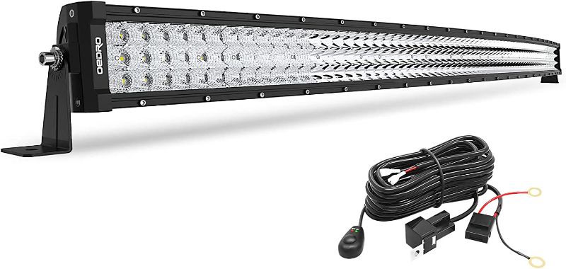 Photo 1 of OEDRO 52Inch LED Light Bar Curved 1337W Triple Rows Work Light Spot Flood Combo Driving Lighting Off Road Fog Lamps with Wiring Harness for Jeep Truck Pickup 4x4 4WD SUV ATV UTV Boat
