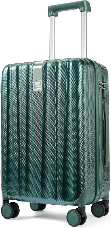 Photo 1 of 
Hanke Lightweight Hardside Carry On Luggage with 8 Spinner Silent Wheels, Travel Luggage, Rolling Suitcase TSA Approved, Green, 20-Inch