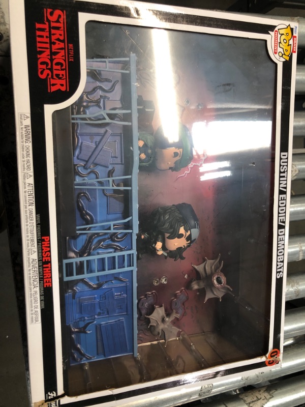 Photo 1 of ***HEAVILY DAMAGED/MISSING PARTS*** Funko Pop! Moments Deluxe: Stranger Things - Phase Three, Dustin, Eddie, Demobats