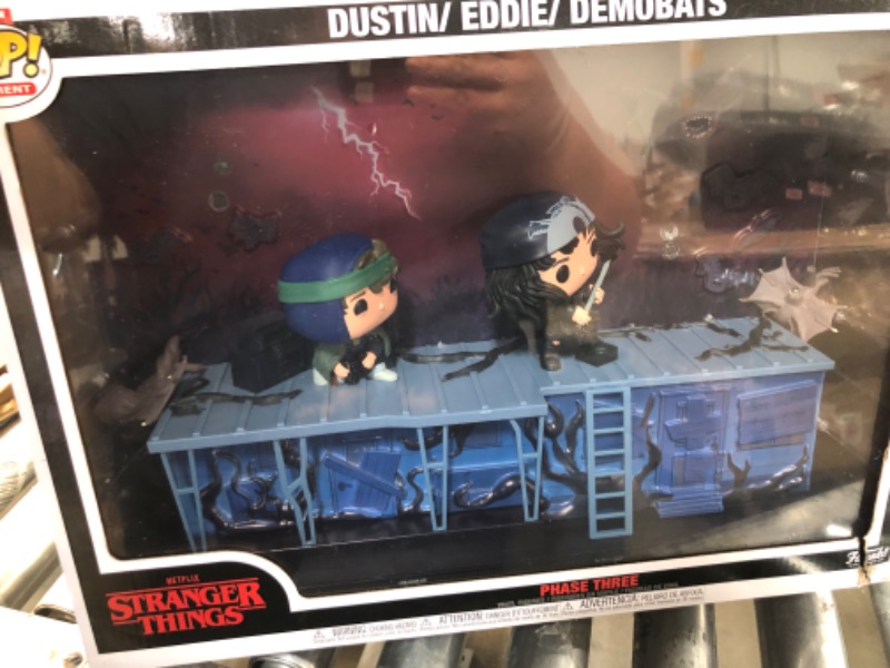 Photo 3 of ***HEAVILY DAMAGED/MISSING PARTS*** Funko Pop! Moments Deluxe: Stranger Things - Phase Three, Dustin, Eddie, Demobats