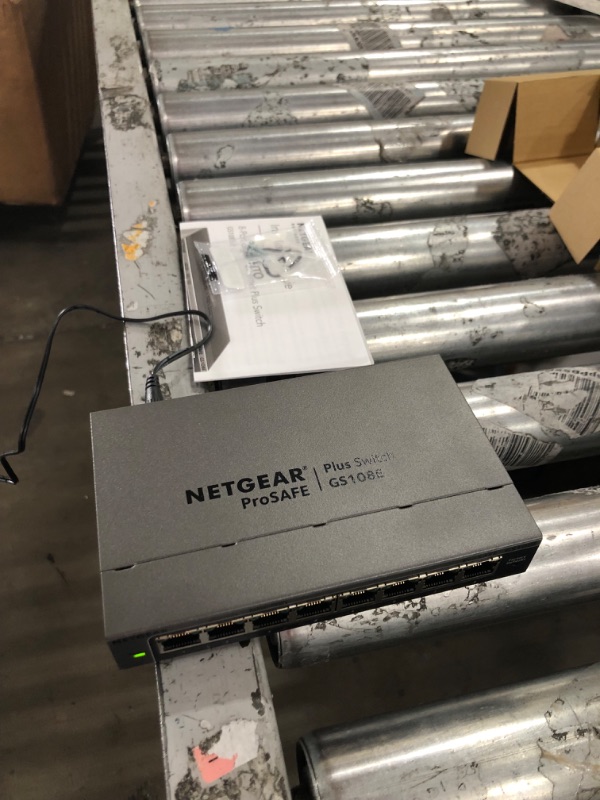 Photo 2 of **used item**
NETGEAR 8-Port Gigabit Ethernet Plus Switch (GS108Ev3) - Desktop, and ProSAFE Limited Lifetime Protection 8 Port with Enhanced Features