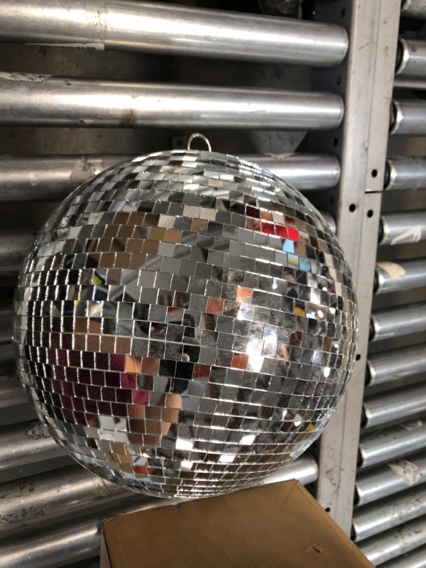 Photo 4 of 12" Disco Ball Mirror Ball Disco Party Decoration Stage Light Dj Light Effect Home Business Christmas Display Decoration Silver