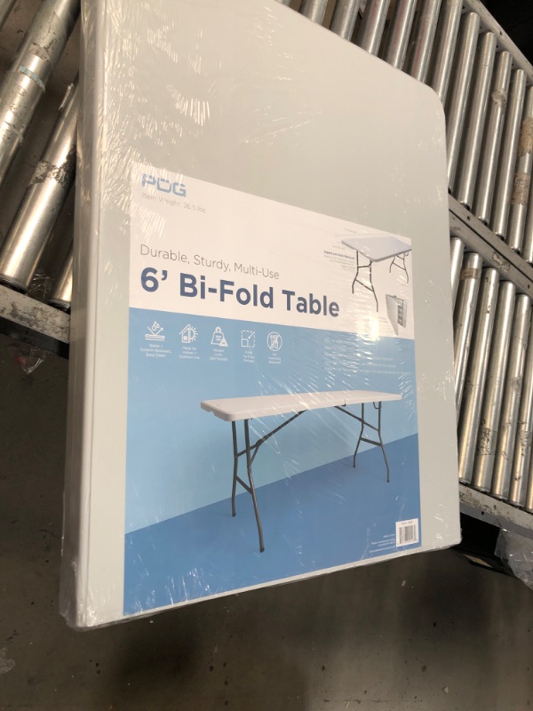 Photo 3 of 6&#39; Folding Banquet Table Off-White - Plastic Dev Group