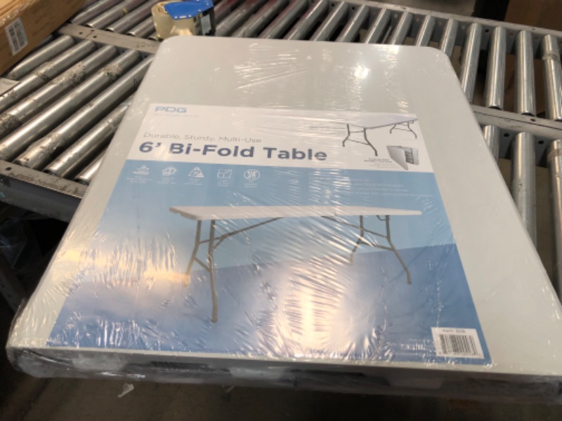 Photo 2 of 6&#39; Folding Banquet Table Off-White - Plastic Dev Group