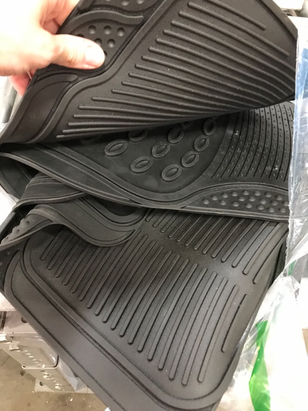 Photo 2 of **USED**  BDK All Weather Rubber Floor Mats for Car SUV & Truck - 4 Pieces Set (Front & Rear), Trimmable, Heavy Duty Protection Black