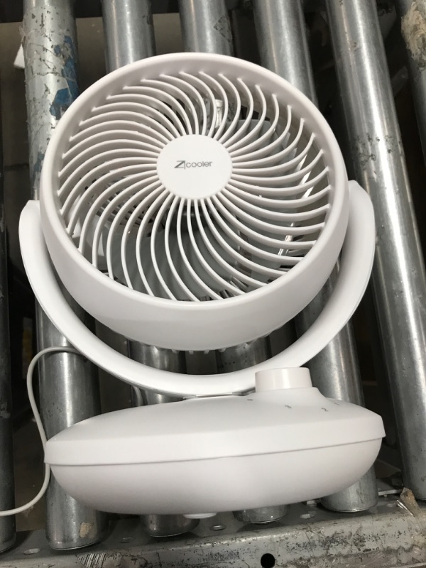 Photo 2 of ZICOOLER Fan for Bedroom, 24dB Low Noise Table Fan, Strong Airflow Air Circulator Fan, 70° Oscillating Fan, 100° Adjustable Tilt, 3 Speeds, Portable Desk Fan for Office, Kitchen, Home, White-Gray