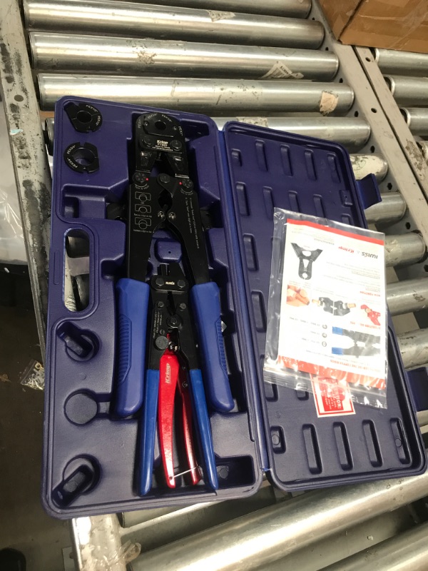 Photo 2 of iCrimp F1807 PEX Crimper, Copper Pipe Crimping Tool Kit with 3/8'', 1/2'', 3/4'', 1'' Quick Change Jaws, PEX Tubing Cutter, Go/No-Go Gauge, Copper Ring PEX Removal Tool Included 16" PEX Crimper