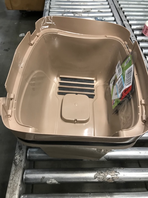 Photo 2 of *** USED PARTS ONLY *** Van Ness Pets Odor Control Large Enclosed Sifting Cat Pan with Odor Door, Hooded, Beige, CP66