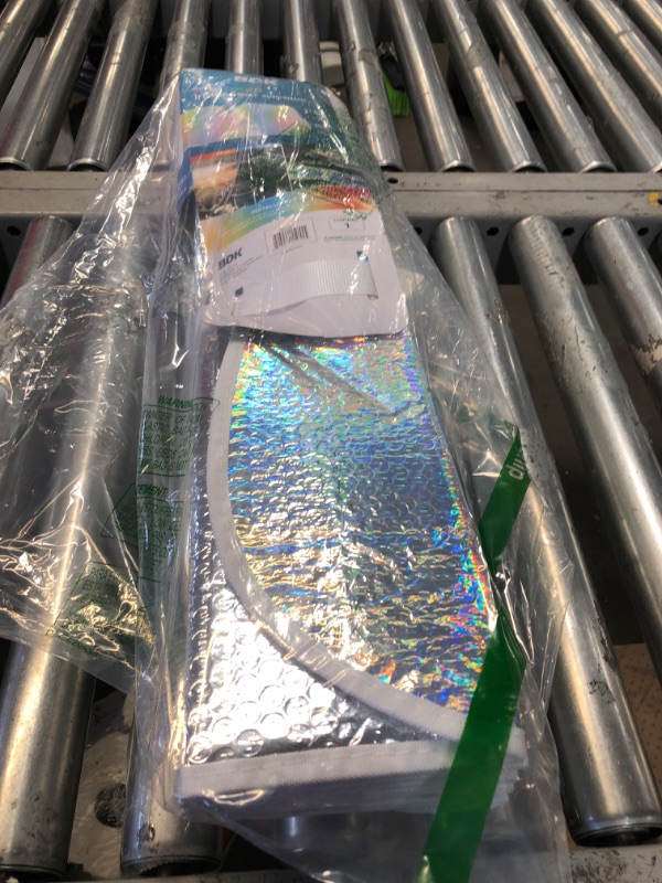 Photo 2 of BDK Sharper Image - Iridescent Mermaid, Hologram Foil, Chameleon Front Windshield Sun Shade, Double Bubble Accordion Folding Auto Sunshade for Car Truck SUV 58 x 27 Inch (SIAS-2531)