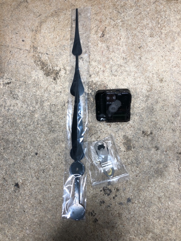 Photo 1 of 2-Pack High Torque Long Shaft Clock Movement Mechanism with 12 Inch Long Spade Hands (Black)