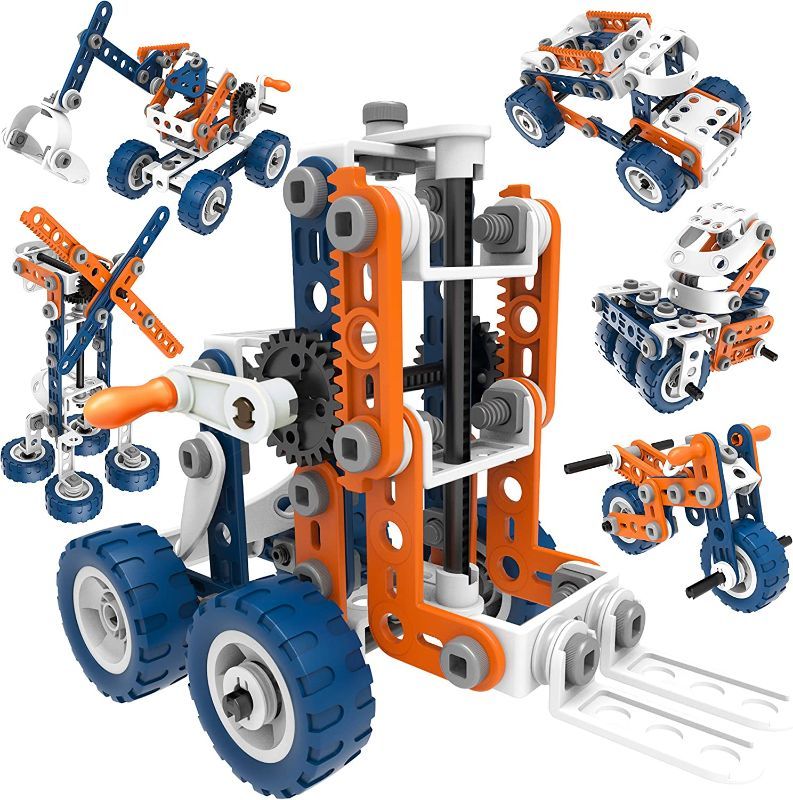 Photo 1 of 12-in-1 Stem Kit Toy for Kids - 152 Piece Construction Building Set and Education Learning Engineering Play Kit Idea for Boys and Girls, Building Toys for Kids Ages 4-8 5 6 7 8 9 10 11 12 Years Old