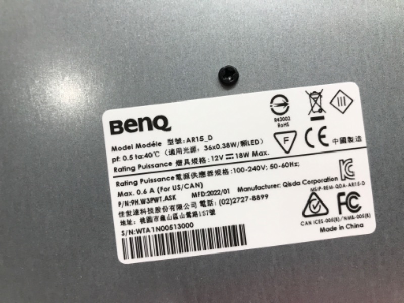 Photo 6 of **USED**
BenQ Silver Genie LED Desk Eye-Caring Table Lamp: Auto-Dimming, CRI>95, 13 Color Temperatures, 35” Wide Illumination & Desk Clamp Accessory e-Reading Lamp - White Silver (Desk Lamp) Desk Lamp + Desk Clamp Accessory
**MISSING CLAMP**