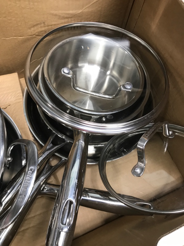 Photo 3 of *Missing one pot and lid***Cuisinart TPS-10 Professional Performance Tri-Ply 10-Piece Classic Cookware Set, Heat Surround Technology, Drip Free Pouring with Cool Grip Handles, Stainless Steel 10-PC Set Cookware Set