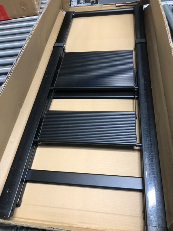 Photo 1 of SOLADDER 2 Step Ladder, Slim Folding Steps Stool with Handrail, Lightweight Aluminum Alloy Foldable Black Ladder with Anti-Slip Wide Pedal, for Home, Kitchen, Office, Garage Use (330 lbs Capacity) Black 2 Step