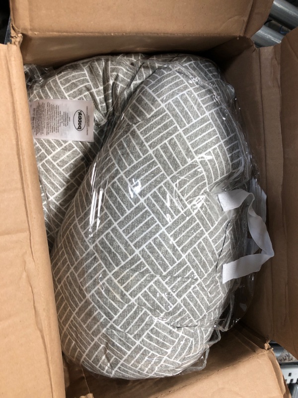 Photo 2 of Boppy Cuddle Pregnancy Pillow with Removable, Breathable Cover | Gray Basket Weave | Plush Contoured Support | Prenatal and Postnatal Positioning