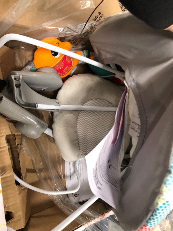 Photo 2 of Bright Starts Baby Bouncer Soothing Vibrations Infant Seat - Taggies, Music, Removable Toy Bar, 0-6 Months Up to 20 lbs (Toucan Tango)