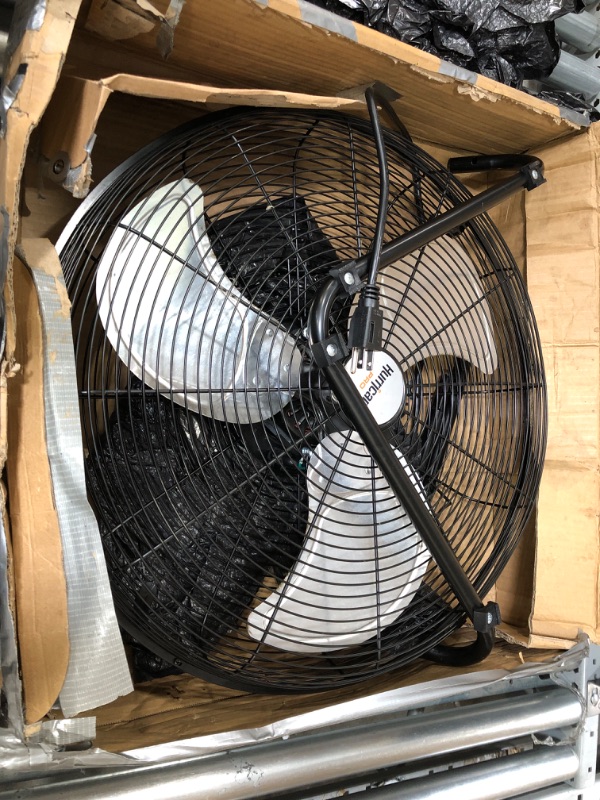 Photo 1 of Hurricane Floor Fan - 20 Inch, Pro Series, High Velocity, Heavy Duty Metal Floor Fan for Industrial, Commercial, Residential, and Greenhouse Use - ETL Listed, Black 20" Floor Fan