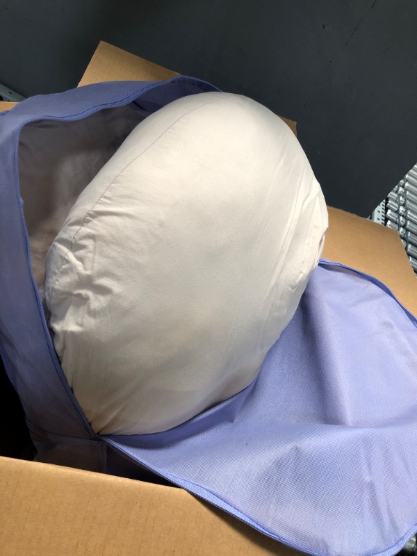 Photo 1 of Boppy Total Body Pregnancy Pillow with Removable Organic Cotton Fabric Pillow Cover | Biscuit | Plush Full-Body Support | Prenatal and Postnatal Positioning Organic Biscuit