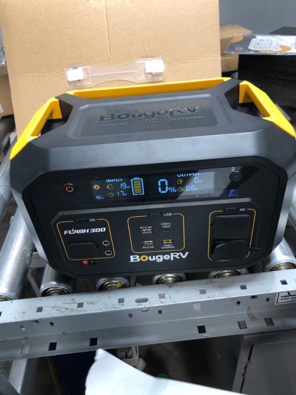Photo 1 of BougeRV Flash300 Portable Power Station 286Wh With 600W Solar Charging from 0-90% In 30 Mins, 600W Solar Generator, 2x600W(Peak 1200W) AC Outlets, Portable Battery Power Supply for Outdoor Camping RV