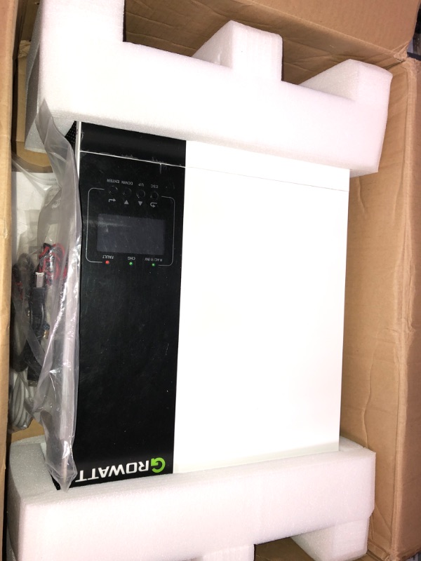 Photo 1 of Growatt 5000W Solar Inverter 48Vdc to 220Vac((Single Phase), Off-Grid Pure Sine Wave Power Inverter with 100A MPPT Controller, fit for Lead-Acid/Lithium and No Battery SPF 5000 ES