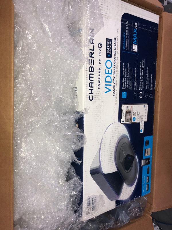 Photo 1 of Chamberlain B4643T Smart Built in Camera-myQ Smartphone Controlled-Ultra Quiet, Strong Belt Drive, Blue Garage Door Opener Door Opener B4643T
