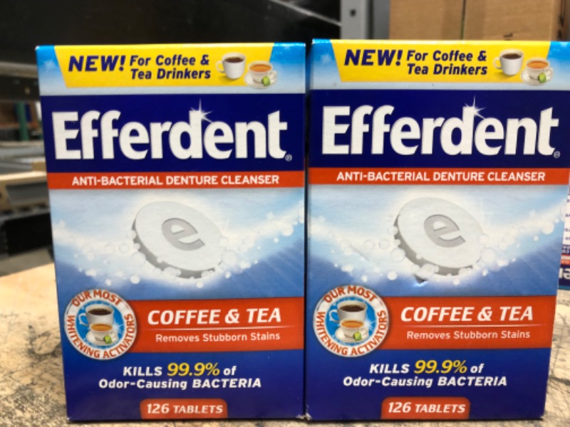 Photo 2 of 2 PACK
Efferdent Denture & Retainer Cleanser Tablets Coffee & Tea 126 Tablets
