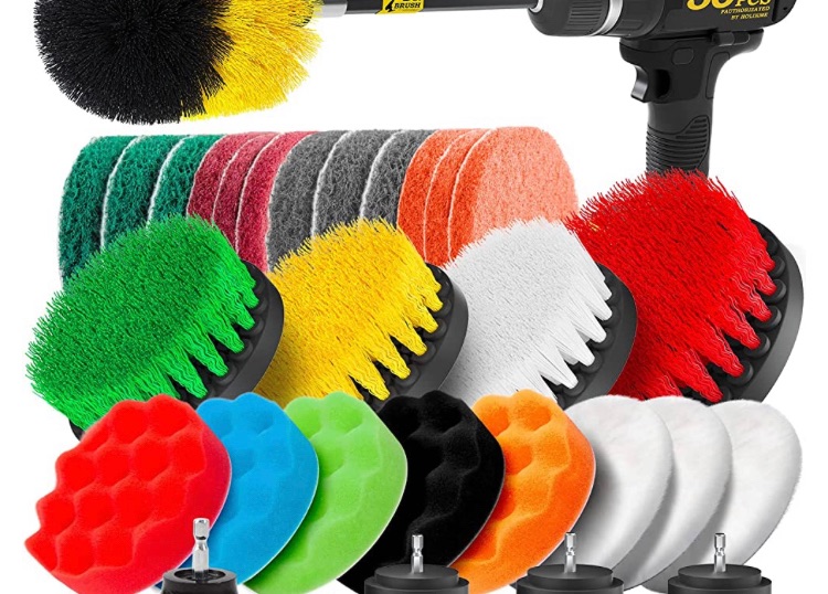 Photo 1 of 4.5 4.5 out of 5 stars 24,934 Reviews
Holikme 30 Piece Drill Brush Attachments Set,Scrub Pads & Sponge, Power Scrubber Brush with Extend Long Attachment All Purpose Clean for Grout, Tiles, Sinks, Bathtub, Bathroom, Kitchen