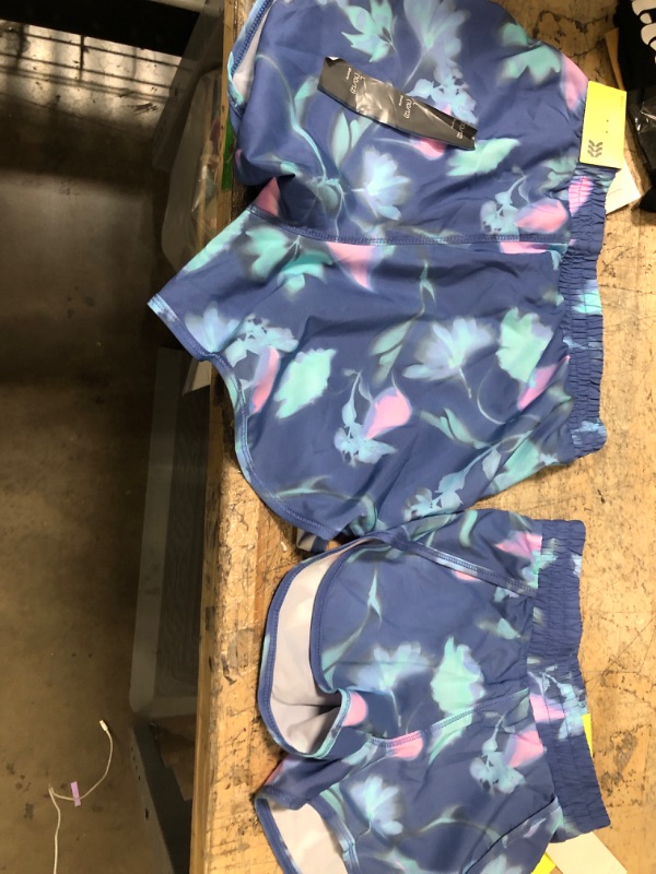 Photo 1 of 2 PACK**ALL IN MOTION GIRLS Purple Green Pink Running Workout Athletic XS4/5 L10/12
